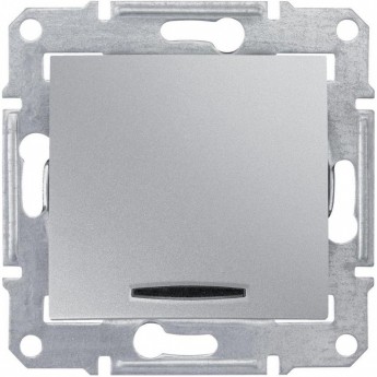 1-клавишный выключатель SCHNEIDER ELECTRIC SEDNA с синим индикатором, сх. 1, 10А, 250В, АЛЮМИНИЙ