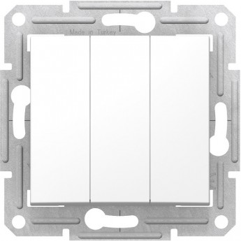 3-х клавишный выключатель SCHNEIDER ELECTRIC SEDNA, 10AX, 230В, БЕЛЫЙ