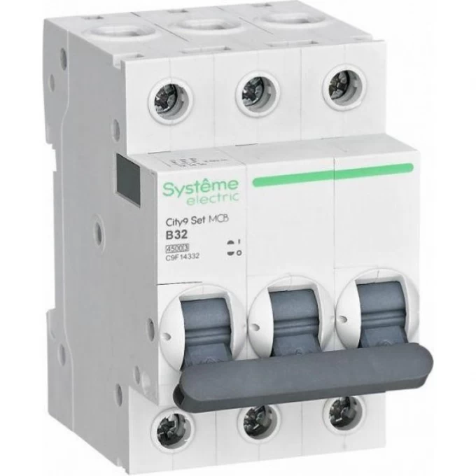 Автоматический выключатель SCHNEIDER ELECTRIC модульный 3п B 32А 4.5кА City9 Set 400В SE C9F14332 Автоматический выключатель SCHNEIDER ELECTRIC модульный 3п B 32А 4.5кА City9 Set 400В SE C9F14332