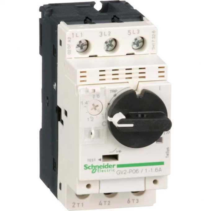 Автоматический выключатель SCHNEIDER ELECTRIC TESYS с комбинированным расцепителем 1-1,6А GV2P06 Автоматический выключатель SCHNEIDER ELECTRIC TESYS с комбинированным расцепителем 1-1,6А GV2P06