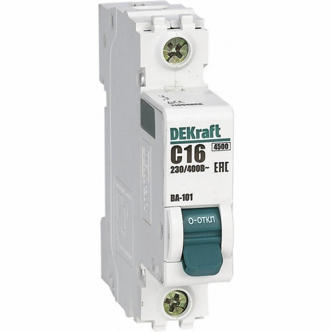 Автоматический выключатель SCHNEIDER ELECTRIC DEKRAFT 1Р 16А х-ка B ВА-101 4,5кА 11006DEK Автоматический выключатель SCHNEIDER ELECTRIC DEKRAFT 1Р 16А х-ка B ВА-101 4,5кА 11006DEK