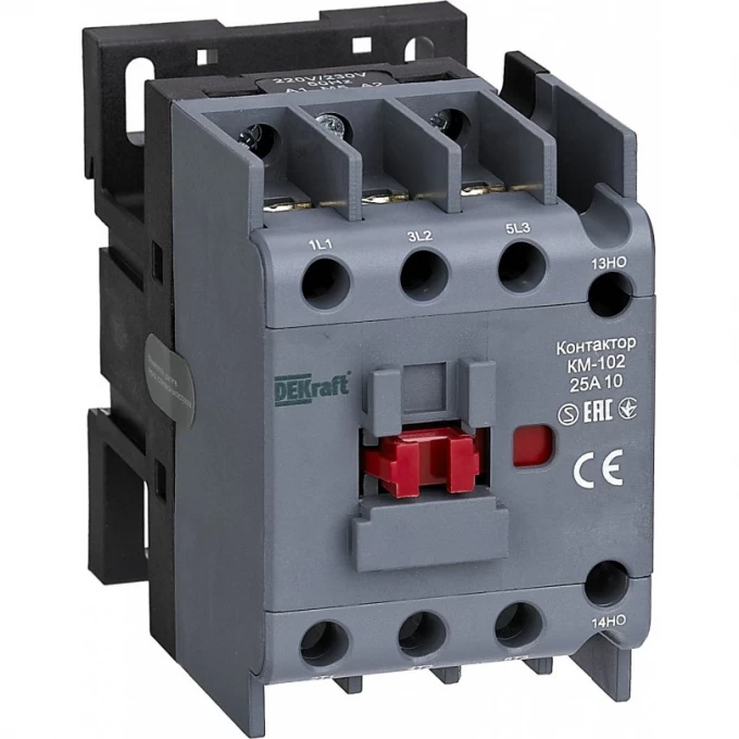 Контактор SCHNEIDER ELECTRIC DEKRAFT 25А 220В/230В АС3 АС4 1НЗ КМ-102 22036DEK Контактор SCHNEIDER ELECTRIC DEKRAFT 25А 220В/230В АС3 АС4 1НЗ КМ-102 22036DEK
