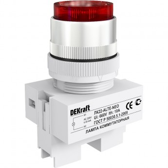 Лампа сигнальная SCHNEIDER ELECTRIC DEKRAFT ALTE ?22 мм Цвет:КРАСНЫЙ неон 220В ЛK-22