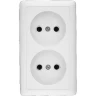Розетка двойная SCHNEIDER ELECTRIC ХИТ О/У, без заземления без шторок 16А, 250В, белый, Россия RA16-237-B