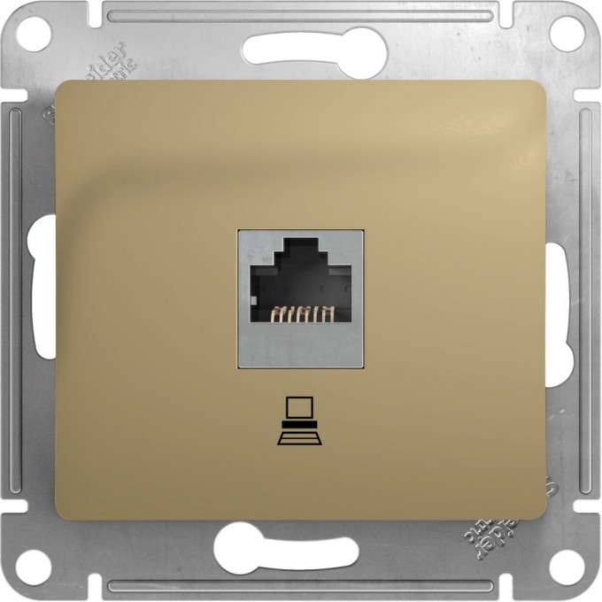 Розетка компьютерная SCHNEIDER ELECTRIC GLOSSA RJ45, кат.5E, механизм, ТИТАН GSL000481K Розетка компьютерная SCHNEIDER ELECTRIC GLOSSA RJ45, кат.5E, механизм, ТИТАН GSL000481K
