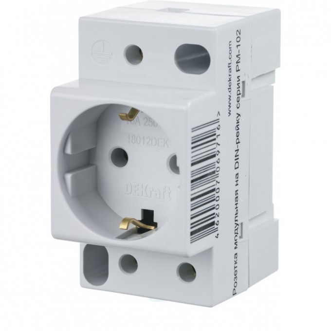 Розетка модульная SCHNEIDER ELECTRIC DEKRAFT на DIN-рейку 2P+PEN 16A 220В РМ-102 18012DEK Розетка модульная SCHNEIDER ELECTRIC DEKRAFT на DIN-рейку 2P+PEN 16A 220В РМ-102 18012DEK