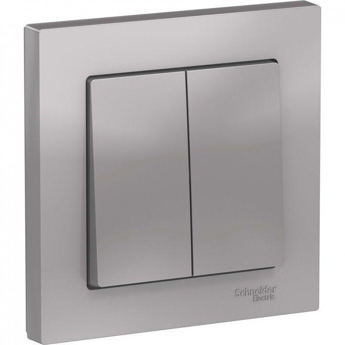 2-клавишный выключатель SCHNEIDER ELECTRIC ATLASDESIGN в сборе, АЛЮМИНИЙ ATN000352 2-клавишный выключатель SCHNEIDER ELECTRIC ATLASDESIGN в сборе, АЛЮМИНИЙ ATN000352