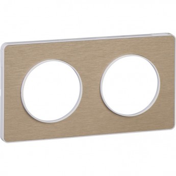 2-постовая рамка SCHNEIDER ELECTRIC ODACE, универсальная, ПОЛИР. БРОНЗА