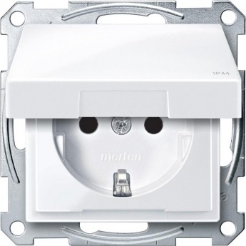 Механизм розетки SCHNEIDER ELECTRIC MERTEN с крышкой з/шт IP44, АКТИВНЫЙ БЕЛЫЙ, QF SM