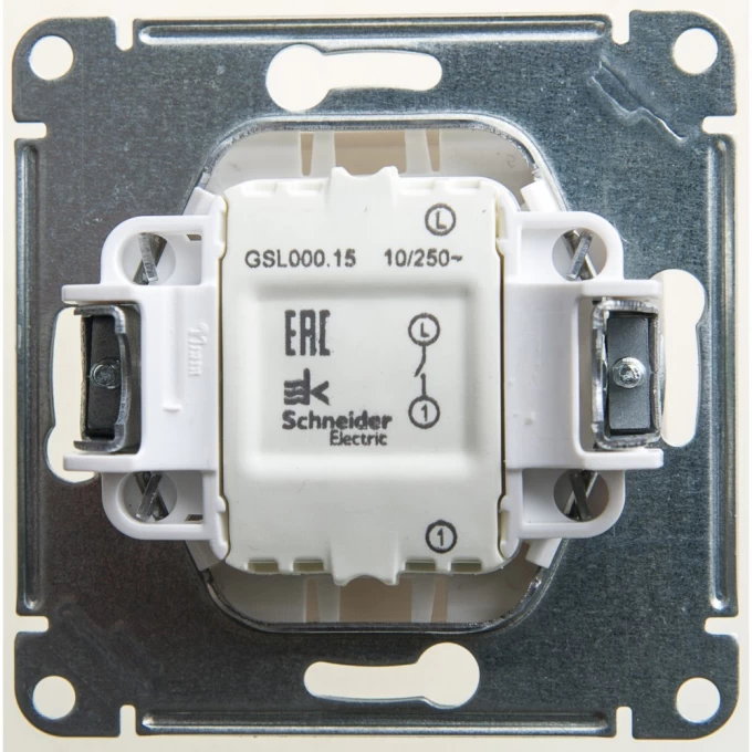 Нажимная кнопка SCHNEIDER ELECTRIC GLOSSA, сх.1, 10АХ, механизм, перламутр GSL000615 Нажимная кнопка SCHNEIDER ELECTRIC GLOSSA, сх.1, 10АХ, механизм, перламутр GSL000615