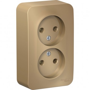 Розетка двойная SCHNEIDER ELECTRIC BLANCA без заземления, без шторок, 16А, 250В, титан