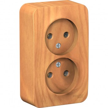 Розетка двойная SCHNEIDER ELECTRIC BLANCA без заземления, без шторок, 16А, 250В, ясень