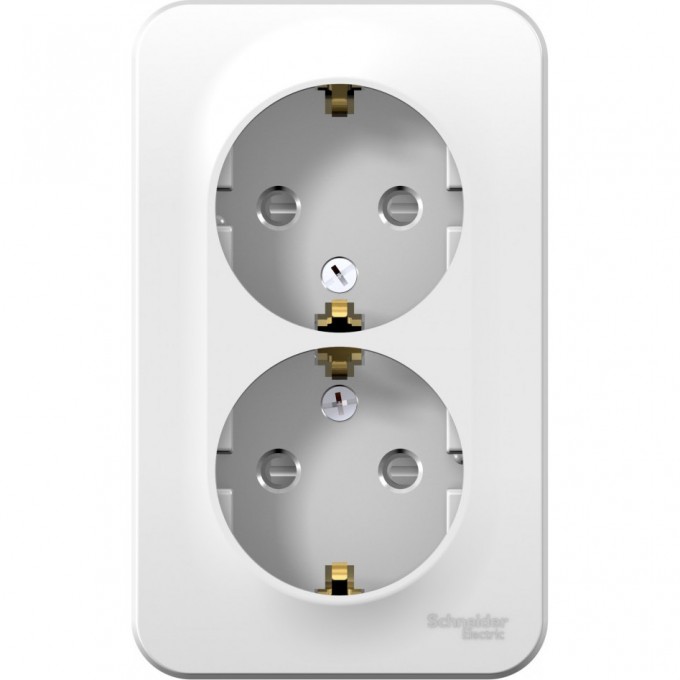 Розетка двойная SCHNEIDER ELECTRIC BLANCA с заземлением, со шторками, с изолирующей пластиной, 16А, 250В, белый BLNRA011211 Розетка двойная SCHNEIDER ELECTRIC BLANCA с заземлением, со шторками, с изолирующей пластиной, 16А, 250В, белый BLNRA011211