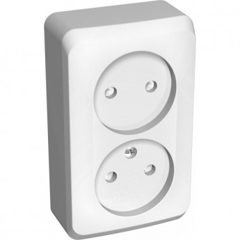 Розетка двойная SCHNEIDER ELECTRIC ЭТЮД без заземления со штороками 16А 250B, белый, Россия
