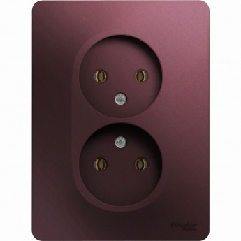 Розетка двойная SCHNEIDER ELECTRIC GLOSSA без заземления, в сборе, баклажановый