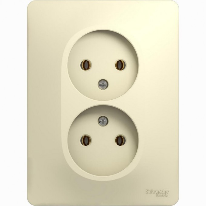 Розетка двойная SCHNEIDER ELECTRIC GLOSSA без заземления, в сборе, бежевый GSL000220 Розетка двойная SCHNEIDER ELECTRIC GLOSSA без заземления, в сборе, бежевый GSL000220