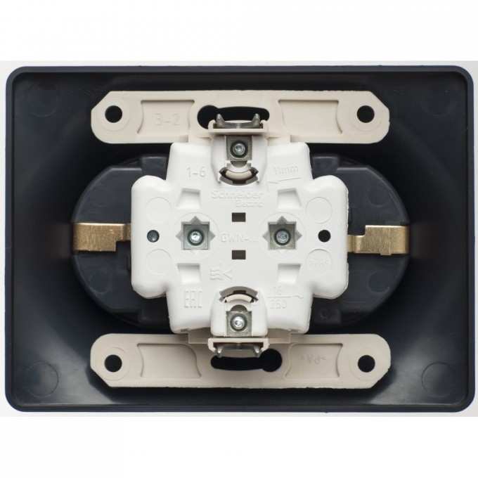 Розетка двойная SCHNEIDER ELECTRIC GLOSSA с заземлением, в сборе, шоколад GSL000824 Розетка двойная SCHNEIDER ELECTRIC GLOSSA с заземлением, в сборе, шоколад GSL000824