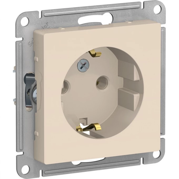 Розетка SCHNEIDER ELECTRIC ATLASDESIGN с заземлением, cмеханизм, бежевый ATN000243 Розетка SCHNEIDER ELECTRIC ATLASDESIGN с заземлением, cмеханизм, бежевый ATN000243