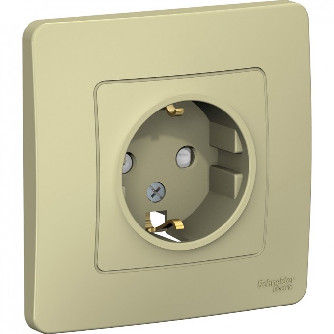 Розетка SCHNEIDER ELECTRIC BLANCA с/у, с заземлением, со шторками, 16А, 250В, бежевый BLNRS001117 Розетка SCHNEIDER ELECTRIC BLANCA с/у, с заземлением, со шторками, 16А, 250В, бежевый BLNRS001117