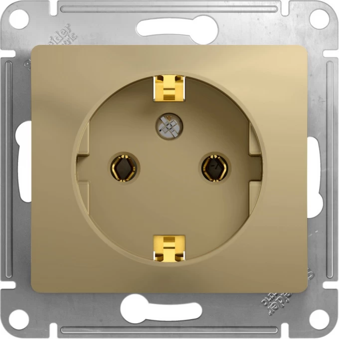 Розетка SCHNEIDER ELECTRIC GLOSSA с заземлением, механизм, титан GSL000443