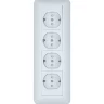 Розетка SCHNEIDER ELECTRIC ПРИМА О/У 4-местная, с заземлением, со шторками, МОНТ.ПЛ.16А 250В, белый,розн.уп.Россия RA16-411M-BI