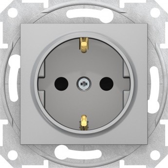 Розетка SCHNEIDER ELECTRIC SEDNA c з/к, со шторками, быстрозажимные контакты, алюминий