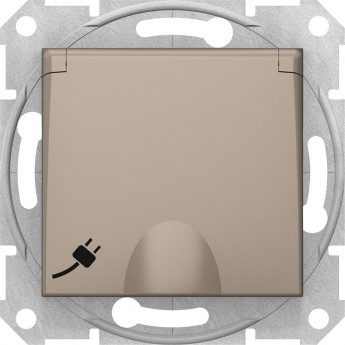 Розетка SCHNEIDER ELECTRIC SEDNA с зазем. конт., с защит. шторками, с крышкой, титан