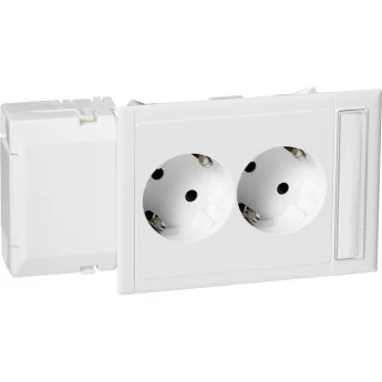 Розетка SCHNEIDER ELECTRIC THORSMAN CYB-PS двойная шторки+окно белая