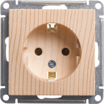 Розетка SCHNEIDER ELECTRIC W59 с заземлением без шторок, 16А, механизм, сосна
