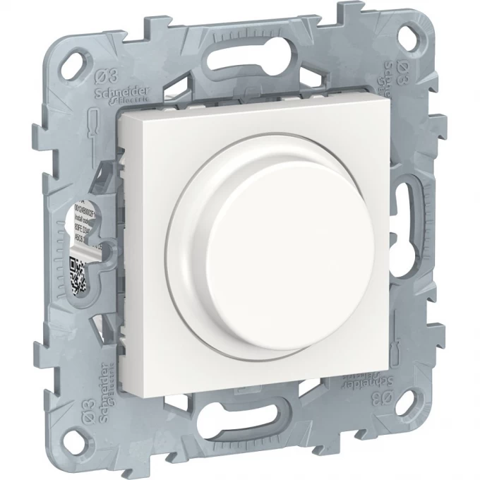 Светорегулятор (диммер) SCHNEIDER ELECTRIC UNICA NEW WISER поворотно-нажимной, универсальный 7-200Вт, белый NU551618