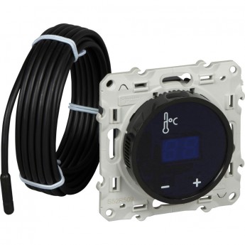 Термостат SCHNEIDER ELECTRIC ODACE с сенсорным дисплеем, 10 А, черный