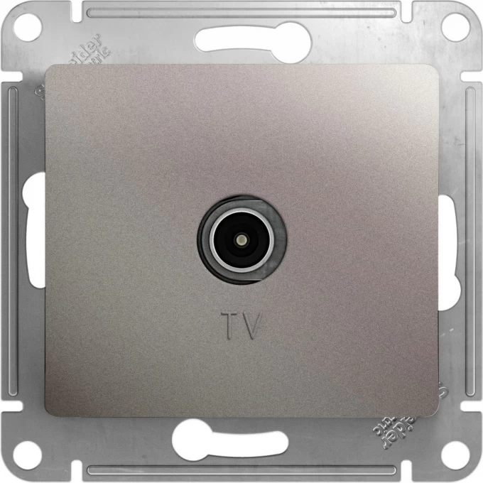 TV розетка SCHNEIDER ELECTRIC GLOSSA оконечная 1DB, механизм, ПЛАТИНА GSL001291