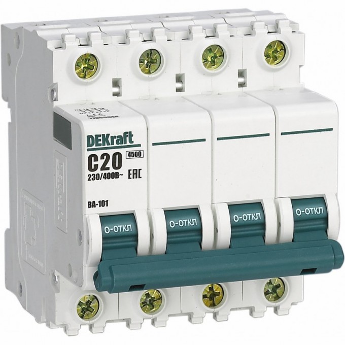 Автоматический выключатель SCHNEIDER ELECTRIC DEKRAFT 4Р 16А х-ка C ВА-101 4,5кА 11090DEK Автоматический выключатель SCHNEIDER ELECTRIC DEKRAFT 4Р 16А х-ка C ВА-101 4,5кА 11090DEK