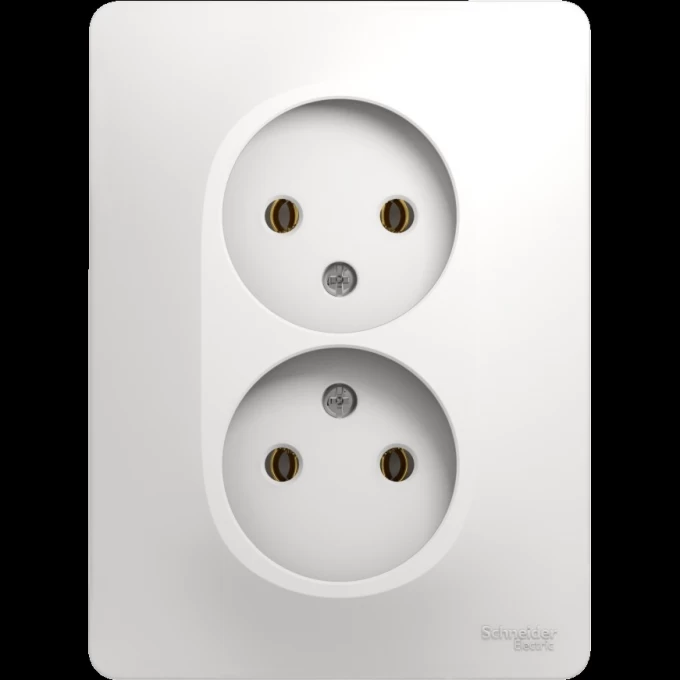 Розетка двойная SCHNEIDER ELECTRIC GLOSSA без заземления, в сборе, белый GSL000120 Розетка двойная SCHNEIDER ELECTRIC GLOSSA без заземления, в сборе, белый GSL000120