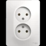 Розетка двойная SCHNEIDER ELECTRIC GLOSSA без заземления, в сборе, белый GSL000120