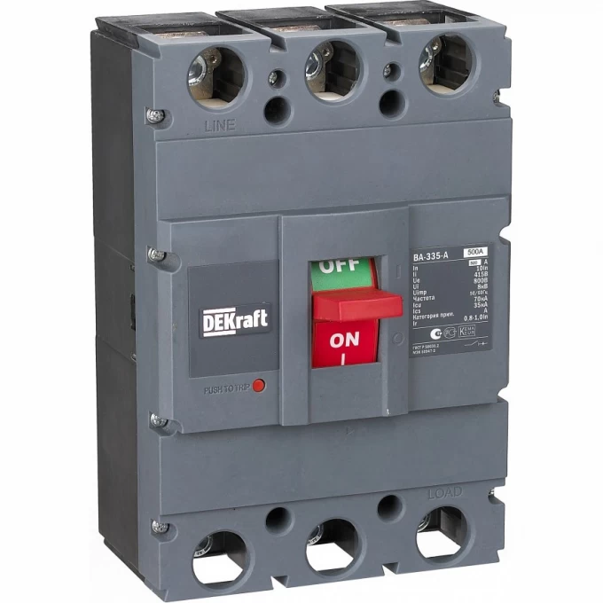 Силовой автоматический выключатель SCHNEIDER ELECTRIC DEKRAFT 3P 500А c Ir=400А-500А 70кА ВА-335 21141DEK Силовой автоматический выключатель SCHNEIDER ELECTRIC DEKRAFT 3P 500А c Ir=400А-500А 70кА ВА-335 21141DEK