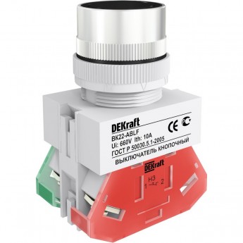 Выключатель кнопочный SCHNEIDER ELECTRIC DEKRAFT ABLF ?22 мм Цвет:ЧЕРНЫЙ 220В ВK-22