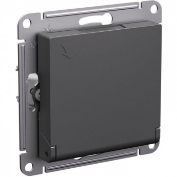 Розетка SCHNEIDER ELECTRIC ATLASDESIGN с заземлением, со шторками, с крышкой, механизм, базальт Розетка SCHNEIDER ELECTRIC ATLASDESIGN с заземлением, со шторками, с крышкой, механизм, базальт