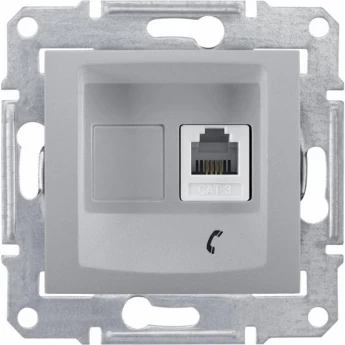 Розетка телефонная SCHNEIDER ELECTRIC SEDNA RJ11, АЛЮМИНИЙ