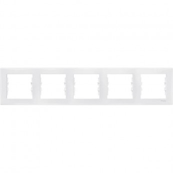5-постовая рамка SCHNEIDER ELECTRIC SEDNA, горизонтальная, БЕЛЫЙ
