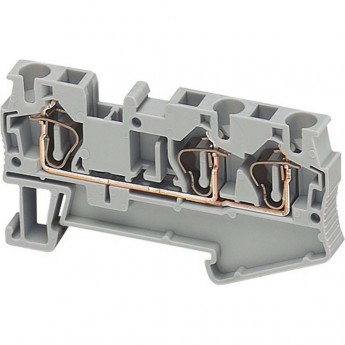 Клеммник пружинный проходной SCHNEIDER ELECTRIC LINERGY 4ММ2, 3 точки крепления, серый