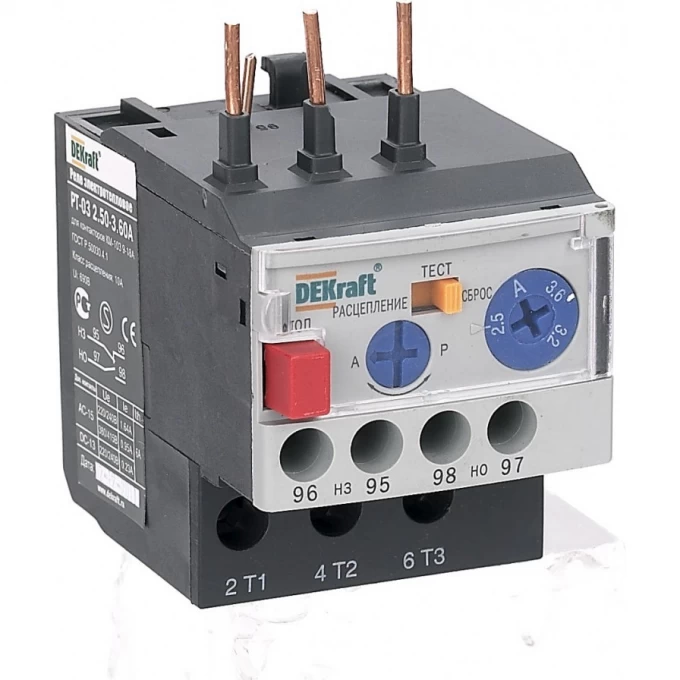 Реле электротепловое для контакторов SCHNEIDER ELECTRIC DEKRAFT 09-18A 0,18-0,25А РТ-03 23102DEK Реле электротепловое для контакторов SCHNEIDER ELECTRIC DEKRAFT 09-18A 0,18-0,25А РТ-03 23102DEK