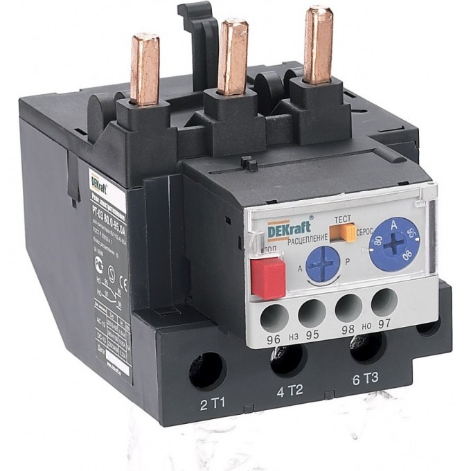 Реле электротепловое для контакторов SCHNEIDER ELECTRIC DEKRAFT 40-95А 80,0-95,0А РТ-03 23130DEK Реле электротепловое для контакторов SCHNEIDER ELECTRIC DEKRAFT 40-95А 80,0-95,0А РТ-03 23130DEK