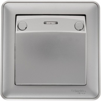 Выключатель карточный SCHNEIDER ELECTRIC W59, без задержки отключения, 16А, в сборе, МАТОВЫЙ ХРОМ